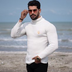 تصویر بافت مردانه یقه اسکی مازراتی کد 17756 Men's knitted turtleneck