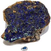 تصویر سنگ راف آزوریت با همرشدی مالاکیت نمونه استثنایی و اصل و معدنی S1720 