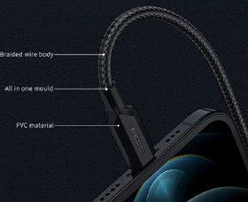 تصویر کابل تبدیل usb-C به لایتنینگ recci مدل RTC-N22L طول 1 متر RECCI 100CM DATA CABLE MICRO RTC-N22L