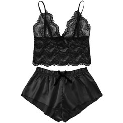 تصویر لباس خواب زنانه مدل T-901-05 رنگ مشکی 