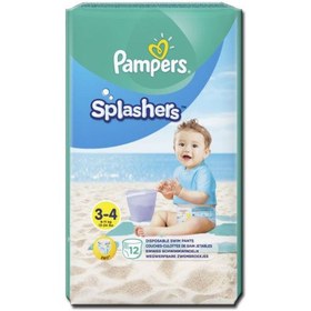 تصویر پوشک استخری پمپرز Pampers سایز 3-4 بسته 12 عددی مناسب 6 تا 11 کیلو 