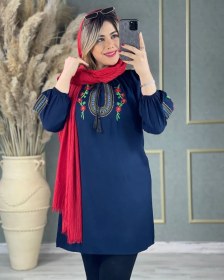 تصویر شومیز زنانه نخی و گلدوزی بسیار شیک و باکیفیت 