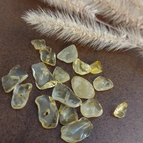 تصویر مهره سنگ سیترین چیپسی برزیلی دفرمه تراش نخورده سنگ اصل درجه یک 