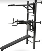 تصویر پارالل بارفیکس شکم فضایی مدل نیمکت دار دیواری 