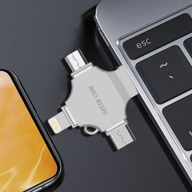 تصویر فلش مموری + مبدل گرین لاین مدل GN4IN1USB64SL ظرفیت 64 گیگابایت 