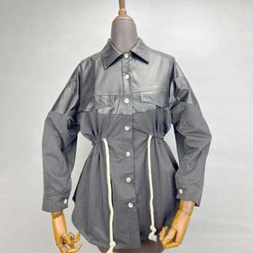 تصویر مانتو شومیزی آستر دار مشکی 