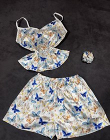 تصویر تاپ و شورتک ساتن 