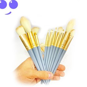 تصویر ست براش آرایشی ۱۰ تیکه الیاف طبیعی 