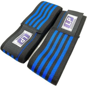 تصویر زانو بند و آرنج بند بدنسازی برند LP - آبی 