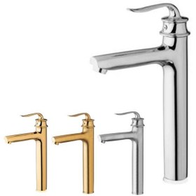 تصویر شیر روشویی پایه بلند البرز روز مدل پروشات AlborzRooz Top Standing Basin Faucet, Proshat Chrome