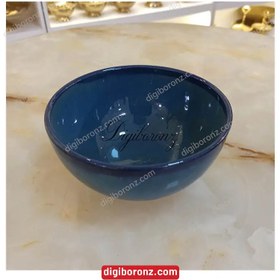 تصویر کاسه سفالی آبگوشت آبی ساده Simple blue broth clay bowl