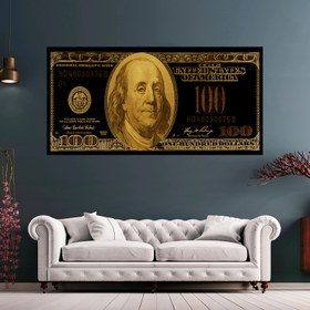 تصویر تابلو دلار مشکی و طلایی با کیفیت اورجینال (126-rosegold ) ا tablo tablo