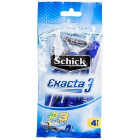 تصویر پک خودتراش 3تیغه مردانه مدل اگز Schick Exacta 3 Blade For Men 4 Razors