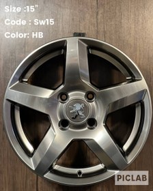 تصویر رینگ فابریک سایز۱۵ (108×4) شمشیری دودی Original wheel size15"(4×108) HB