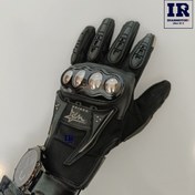 تصویر دستکش موتورسواری چهارفصل دیزاین DESIGN ضربگیر دار مشکی 