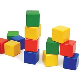 تصویر مکعبهای رنگی بزرگ 16 عددی (بافرزندان) جعبه ای 