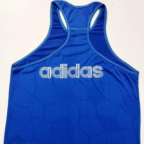 تصویر ست رکابی و شلوارک ورزشی آبی لاجوردی طرح آدیداس - xl 