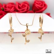 تصویر نیم ست زنانه ژوپینگ مدل M4025 ابکاری طلا طرح گل رز 