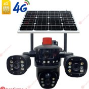 تصویر دوربین چرخشی بی سیم خورشیدی V380 مدل T36 سه لنز ۱۲ مگاپیکسل 