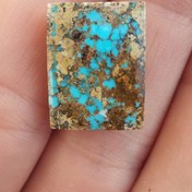 تصویر نگین فیروزه نیشابور سایز 14×18 با رگه های طلایی کدF017 