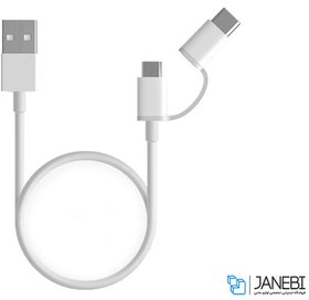 تصویر کابل شارژ دو سر زد ام آی شیائومی مدل ZMI AL501 Xiaomi ZMI 2 In 1 Micro USB Type-C AL501 Charge Data Cable