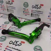 تصویر دسته ( کتی ) کلاچ و ترمز تاشو رنتال CNC حرفه ای اسپرت موتور بنلی 250 تک سیلندر قدیم و 300 دوسیلندر قدیم و ریس ( سبز ) 