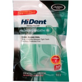 تصویر نخ دندان های دنت HiDent مدل FRESHENS BREATH بسته 30 عددی 