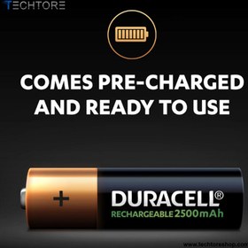 تصویر باتری قلمی AA شارژی 2500 میلی آمپر دوراسل Duracell [بسته 2 تایی] 