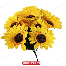 تصویر دسته گل مصنوعی آفتابگردان هفت گل درجه یک Artificial flower bouquet, seven-flower sunflower model