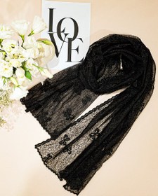 تصویر شال مشکی پاپیونی 