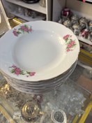 تصویر خورشت خوری چینی قدیمی گل سرخی 