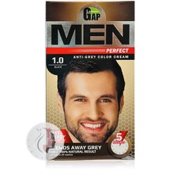 تصویر کیت رنگ موی گپ سری Men Perfect مدل Black شماره 1.0 