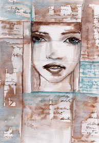 تصویر عکس چهره مجازی و گرافیکی با نقوش روزنامه گرافیکی 