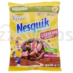 تصویر کورن فلکس شکلات و توت فرنگی نسکوییک مدل توپی و بالشتی (310 گرم) nesquik nesquik