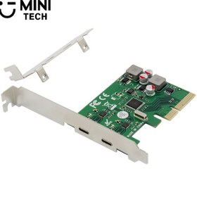تصویر کارت PCI-E به 2 پورت TYPE-C مینی تک 