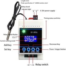 تصویر ترموستات و تایمر مدل XY-DT01 