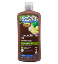 تصویر شامپو روغن ماکادمیا حجم 500 میل نچرال ورد Natural World Macadamia Oil Shampoo 500 ml