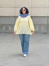 تصویر مانتو عروسکی جلو باز مدل لیموناد حانی 