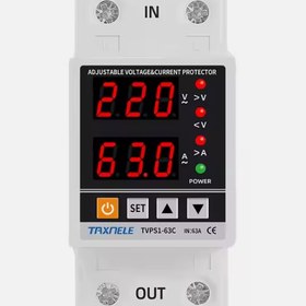 تصویر محافظ ولتاژ جریان تکسنله مدل TVPS1-63C Taxnele Adjustable Voltage current Protector `