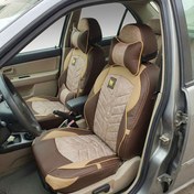 تصویر روکش صندلی ماشین شاهسوند مدل پژو 405 سه کوهان رنگ قهوه ای 76404 