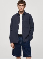 تصویر کت پیراهن پنبه‌ای و کوتون با سایز مناسب - مردانه مانگو - MANGO Man -- 800602818- اورجینال 