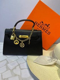 تصویر کیف زنانه هرمس hermes hermes kelly handbag epsom leather womens black