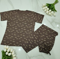 تصویر ست پنبه پاپیونی - قهوه ای 