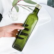تصویر بطری شیشه ای 500 سی سی زیتونی و شفاف با درب 31.5 Olive oil glass bottle with cap