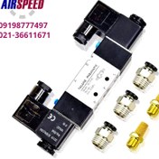 تصویر شیر برقی 5/2 دو بوبین سایز 3/8 