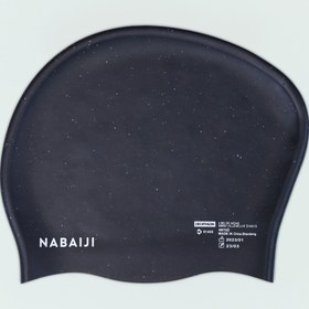 تصویر کلاه شنا نابایجی - دکتلون Nabaiji Silicone Swimming Cap - Suitable for Long Hair - Black - 500 