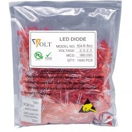 تصویر OVAL LED قرمز 5mm برند VOLT بسته 1000 تایی 