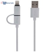 تصویر کابل تبدیل USB به microUSB - لایتنینگ روموس مدل CB20 طول 1 متر Romoss CB20 USB To microUSB/Lightning Cable 1m