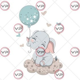 تصویر بچه فیل و بادکنک 