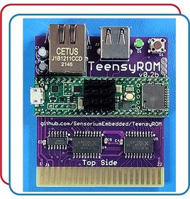 تصویر TeensyROM is a ROM emulator, super fast loader, MIDI Host+Device and Internet interface cartridge for the Commodore 64 & 128, based on the Teensy 4.1 